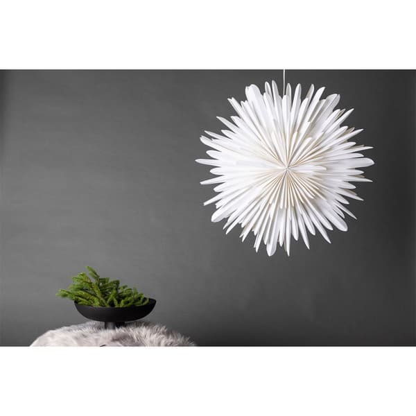 Sälen julestjerne med lys papir Ø80 cm pendel hvit.