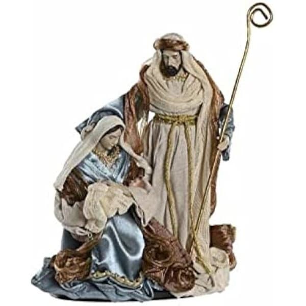 Julkrubba - DKD Heminredning - Standard - Blått och guld - Polyester - 48x28x90 cm