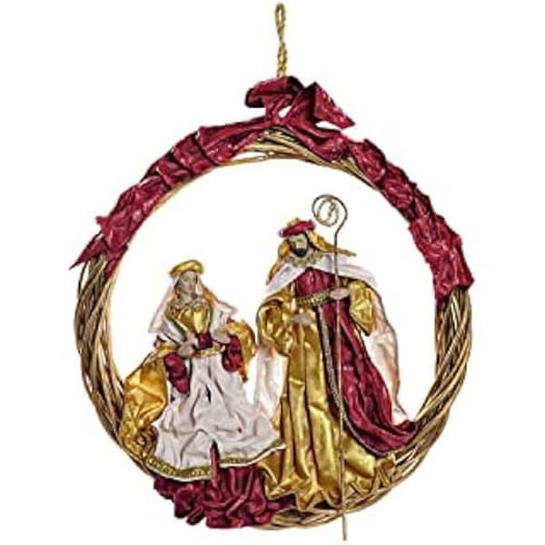 Julkrubba - DKD Heminredning - Standard - Guld - Polyester - 22x51x51 cm