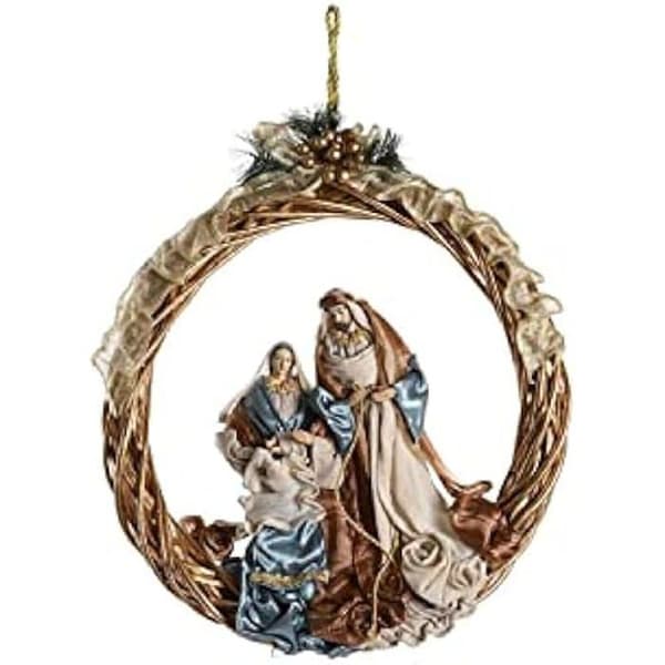Julspjälsäng - DKD HEMDEKOR - Estándar - Blått och guld - Polyester - 22 x 51 x 51 cm