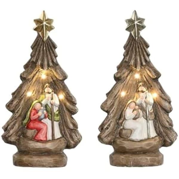 Julkrubba - HOME ESPRIT - Flerfärgad - Magnesium - 13,5 x 23 x 45 cm - 2 enheter
