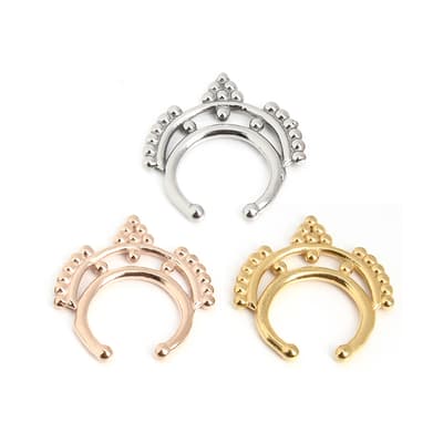 Guld - non-piercing septum hanger fake septum näsa