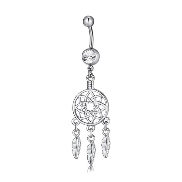 1 drömfångare navelpiercing klar strass