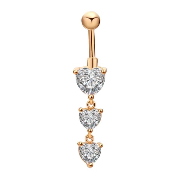1 st CZ hjärta hängande navelpiercing