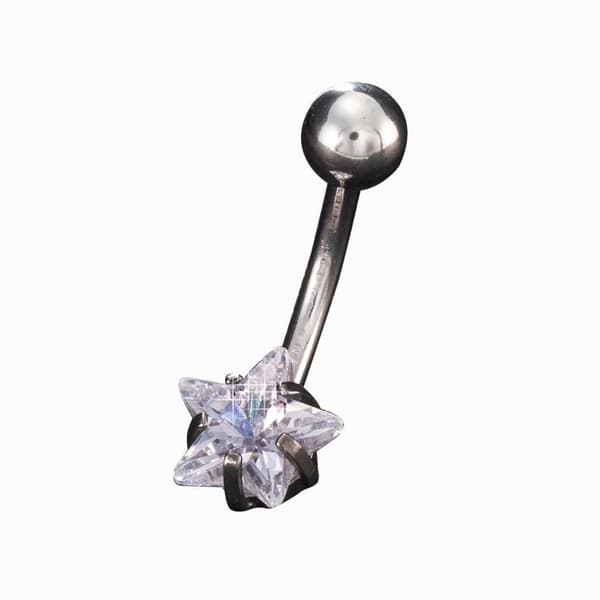 navelpiercing ensten 2 pack stjärna rosa clear