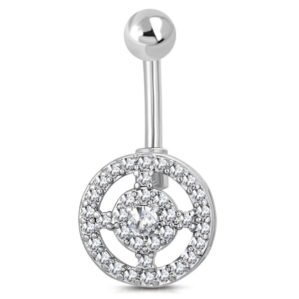 Navelpiercing 316L Kirurgiskt stål Cirkel klara CZ
