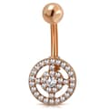 Miniatyrbild 1 av 2: Navelpiercing Rose 316L Kirurgiskt stål Cirkel klara CZ