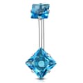 Miniatyrbild 1 av 2: Navelpiercing Kirurgiskt stål Dubbel Turkosa Cubic Zirconia
