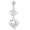 Miniatyrbild 1 av 2: Navelpiercing 316L Kirurgiskt stål Hjärtan klara Cubic Zirconia
