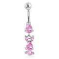 Miniatyrbild 1 av 2: Navelpiercing 316L Kirurgiskt stål Kanin rosa CZ