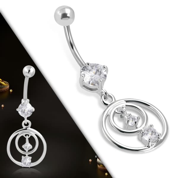 Navelpiercing 316L Kirurgiskt stål Ringar med klara CZ