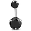 Miniatyrbild 1 av 2: Navelpiercing Kirurgiskt stål Dubbla Svarta Cubic Zirconia