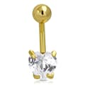 Miniatyrbild 1 av 2: Navelpiercing Kirurgiskt stål 316L Hjärta klar Cubic Zirconia
