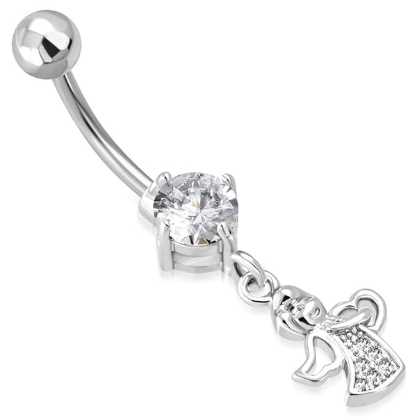 Navelpiercing 316L Kirurgiskt stål Amor/Cupido klara CZ