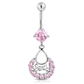Miniatyrbild 1 av 2: Navelpiercing 316L Kirurgiskt stål Sexy Rosa CZ Silver Färg