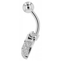 Navelpiercing Piercing i Stål i Silver Färg - Uggla & Kristall