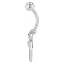 Navelpiercing Piercing i Stål i Silver Färg - Fjäril & Kristall