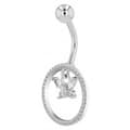 Miniatyrbild 2 av 3: Navelpiercing Piercing i Stål i Silver Färg - Fjäril & Kristall