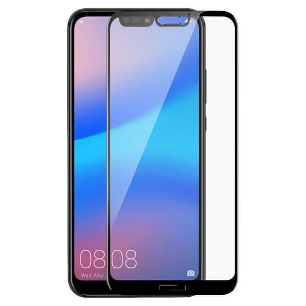 Huawei P20 Lite Film Skärmskydd i härdat glas Anti-repor Anti-repa Svart kant Svart