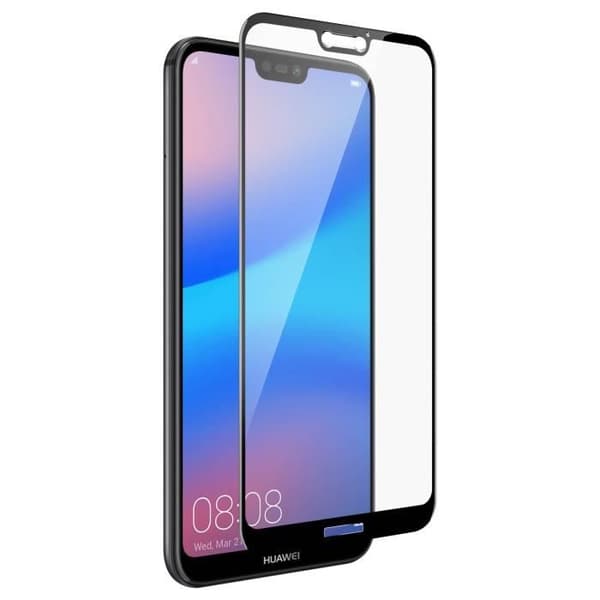 Huawei P20 Lite Film Skärmskydd i härdat glas Anti-repor Anti-repa Svart kant Svart