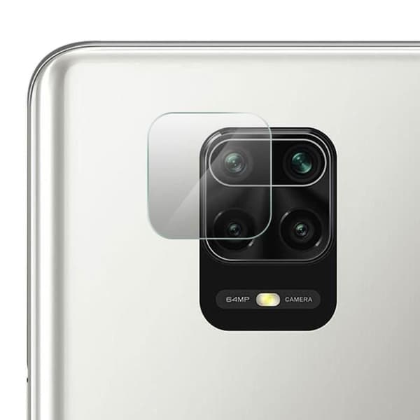Skydd för kamera - Xiaomi - Redmi Note 9 Pro Max/9 Pro/9s - Härdat glas - Stötsäker - Transparent vit