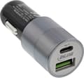 Pikkukuva 1 / 5: InLine-autolaturi 1 USB-C- ja 1 USB-A-portilla - Quick Charge 3.0 - 6A / hopea