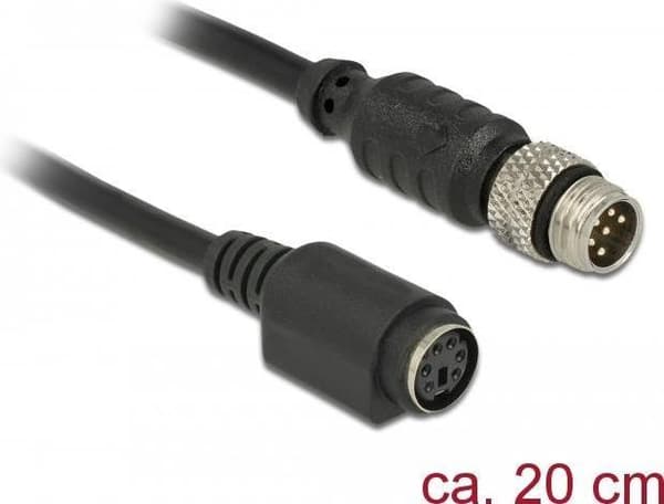 Navilock - GPS-kabel - RS-232 - PS/2 (F) til 6-benet M8 (M) - 20 cm - Sort (63278)