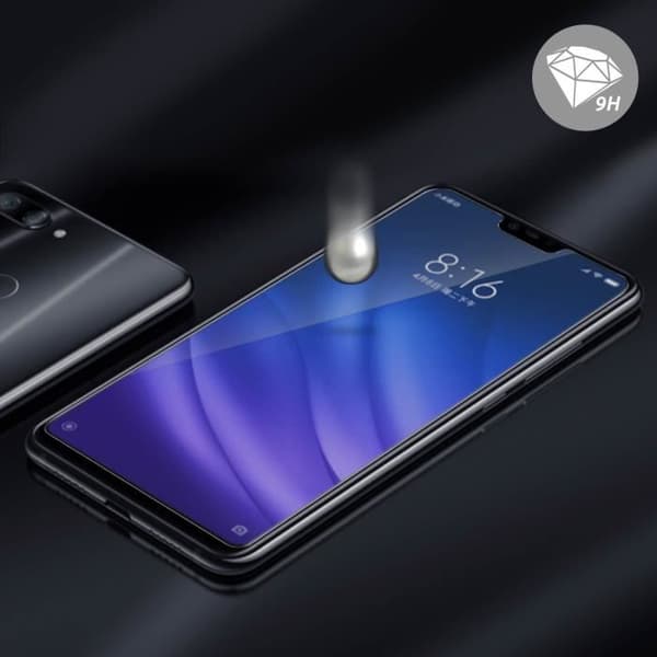 Skyddsglas - Xiaomi - Mi 8 Lite - Härdat glas 9H - Transparent Vit - 0.33 mm