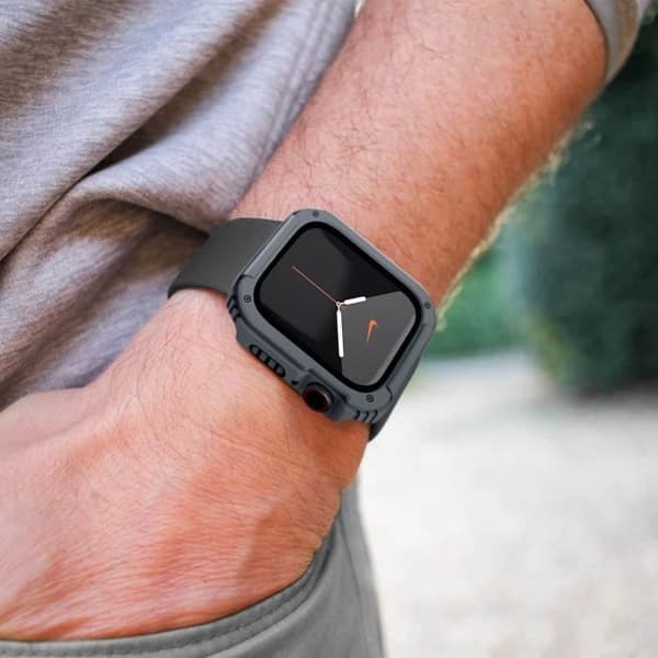 Fullt skydd härdat glas Apple Watch Series 6 / 5 / 4 / SE 44mm Grå