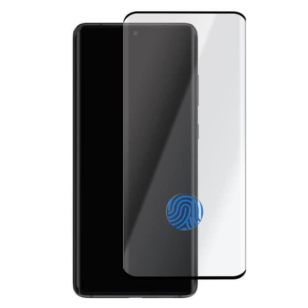 Galaxy S20 Plus Skärmfilm härdat glas 9H Anti-fingeravtryck Transparent Svart kontur Svart