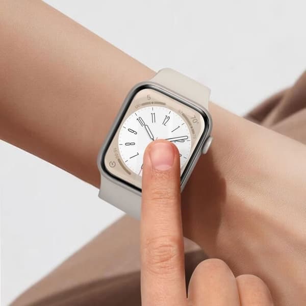 Ekologiskt glas - IMAK - Apple Watch Series 8 45mm - Skärmskydd - Svart kontur