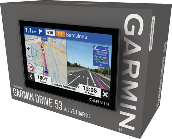 Garmin Drive 53 - Bilnavigeringssystem - Realtidskartor och trafikinformation - 5 tums skärm - Europa
