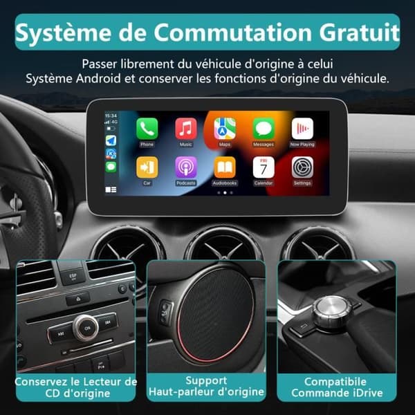 AWESAFE Android 11 bilradio 4GB+64GB för Mercedes Benz A Class/GLA W169(2015)NTG 4.5 med 10,25 tum, Carplay/Android Auto
