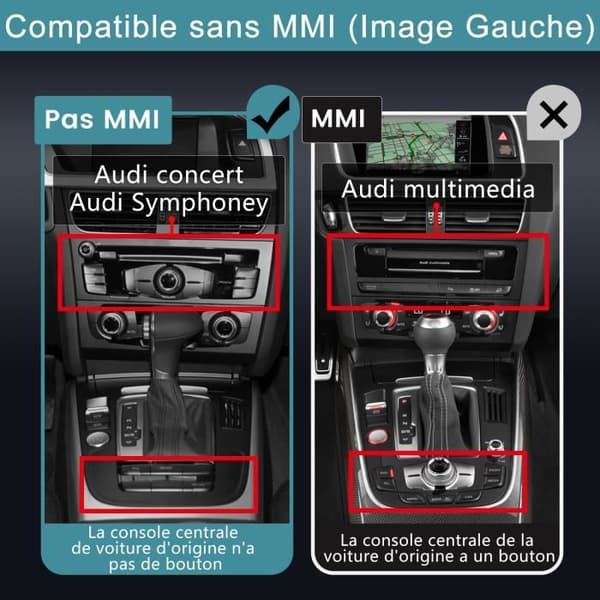 AWESAFE Android 11 4GB+64GB bilradio för Audi Q5 2009-2016, 10,25 tum, WiFi/CarPlay/Android Auto Non-MMI