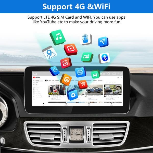 AWESAFE Android 11 4GB+64GB bilradio för Mercedes Benz C Class W204/GLC W205 (2015-2018)NTG 5.0 med 10,25'' Carplay/Android Auto