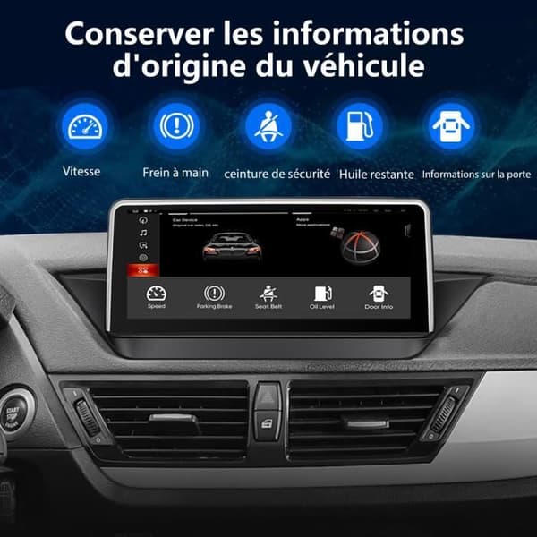 AWESAFE Android 11 4GB+64GB bilradio för BMW X1 E84 2009-2015 CIC-system med originalskärm med Carplay/Android Auto