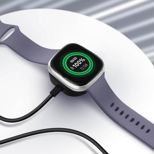 AVIZAR magnetladdare för Fitbit Versa 4, Versa 3, Sense 2 och Sense - 1m Svart