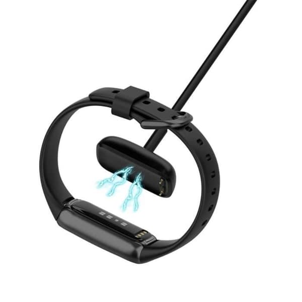 Laddare för Fitbit Charge 6 Charge 5 - EURO MEGA - Kompatibel med Fitbit Luxe - USB Magnetisk Kabel 1m - Svart
