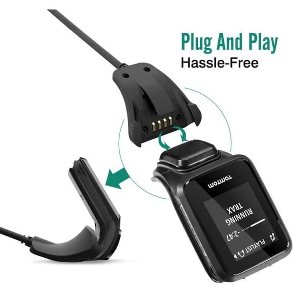 Laddare till TomTom Runner 2 3 Spark 1 3 Golfer 2 SE Adventurer - EURO MEGA - USB-laddningskabel
