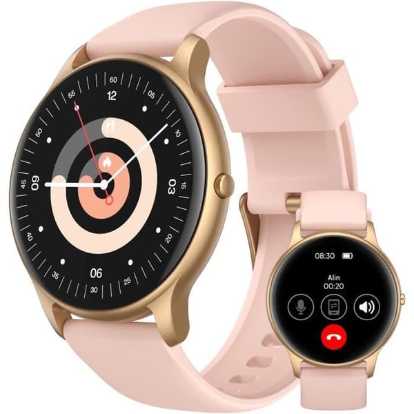 AGPTEK Smart Watch för kvinnor Bluetooth 5.2 SpO2 Puls Sömnvit
