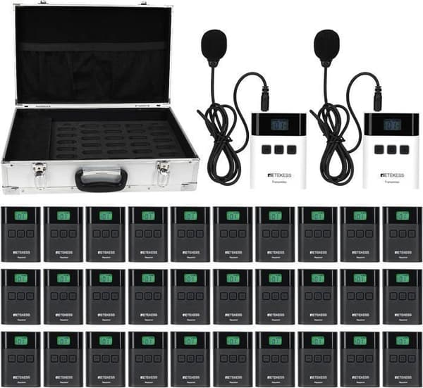 Retekess TT122 Turoperatörsystem, 36 Kanaler, trådlöst samtalssystem, 1500mAh, 200m, för fabrik, konferens, kyrka, college