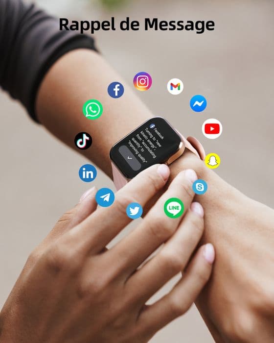 Uppkopplad klocka med Bluetooth-samtal, 1,91" sportklocka för kvinnor, pulsmätare, IP68 vattentät för Android iOS