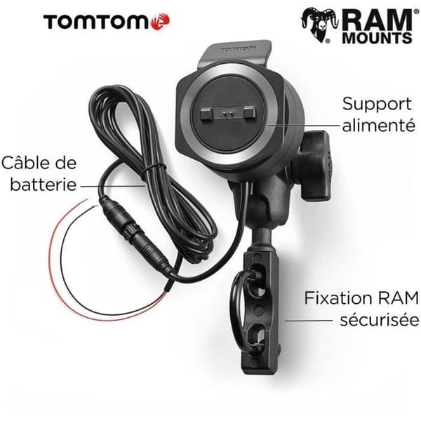 TomTom GPS Moto RIDER 550 Premium Pack - 4,3 tum, Världskarta, TomTom Trafik, Varningar för farliga områden, Handsfree-samtal