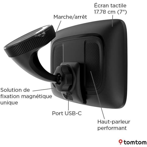 TomTom - GO Navigator 7 - GPS Bil - 7 tum - TomTom Trafik - Magnetisk Fäste - Europa Karta