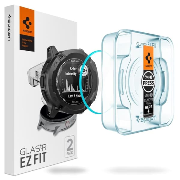 HERDET GLASS SPIGEN GLAS.TR "EZ FIT" 2-PAKK GARMIN INSTINCT 2X SOLAR CLEAR