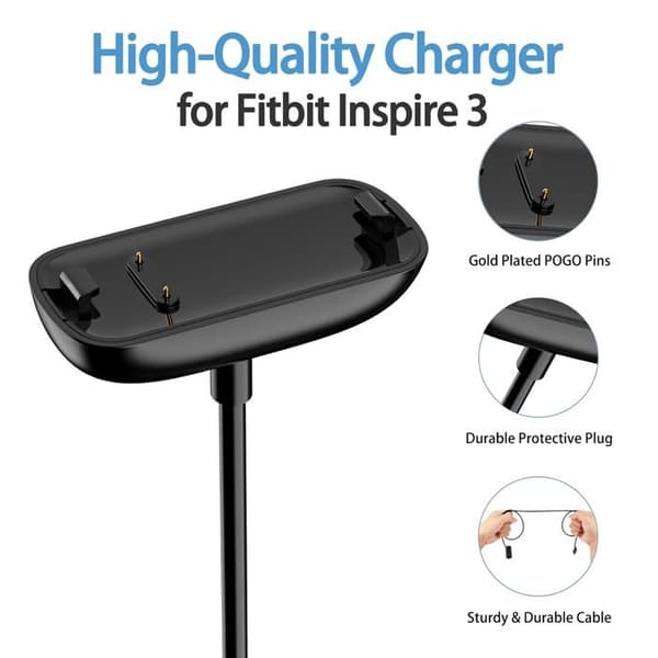 Laddare kompatibel med Fitbit Inspire 3, magnetladdare, USB-laddningskabelbyte för Fitbit Inspire 3