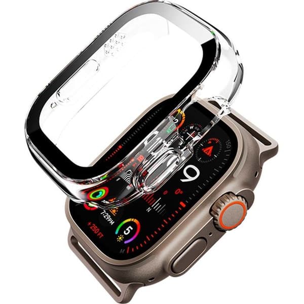 Apple Ultra 1/2 49 mm förstärkt fodral Transparenta svarta konturer - Force-fodral med livstidsgaranti