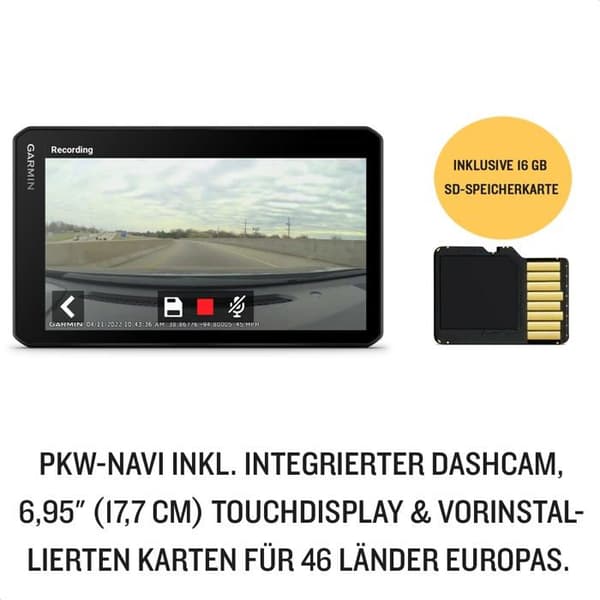 Bil GPS - modul - Garmin navigationsbox - 010-02729-10 - DriveCam 76, EU MT-D - 7" GPS med integrerad Dash Cam