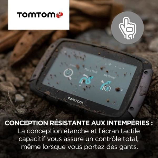 TomTom GPS Moto RIDER 550 - 4,3 tum, Världskarta, TomTom Trafik, Varningsaviseringar för Farozoner, Handsfree-Samtal