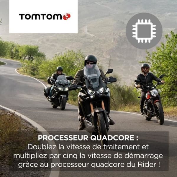 TomTom GPS Moto RIDER 550 - 4,3 tum, Världskarta, TomTom Trafik, Varningsaviseringar för Farozoner, Handsfree-Samtal